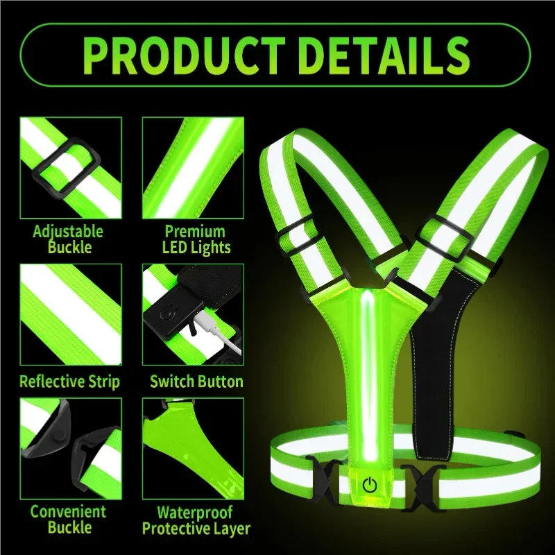 LED Reflective Vest Running Ge - огляд і ціна Reflective Running Gear Vest