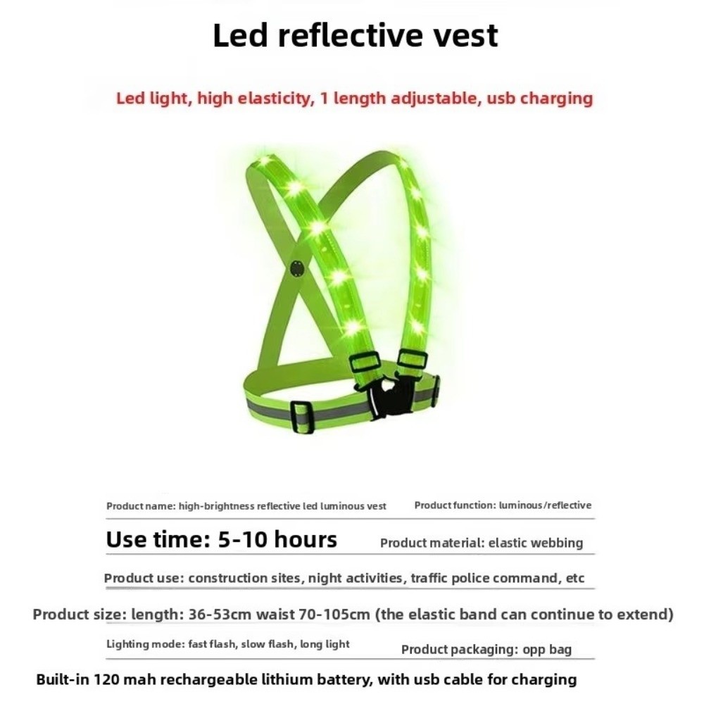 New Polyester LED Safety Vest  - огляд і ціна Reflective Running Gear Vest
