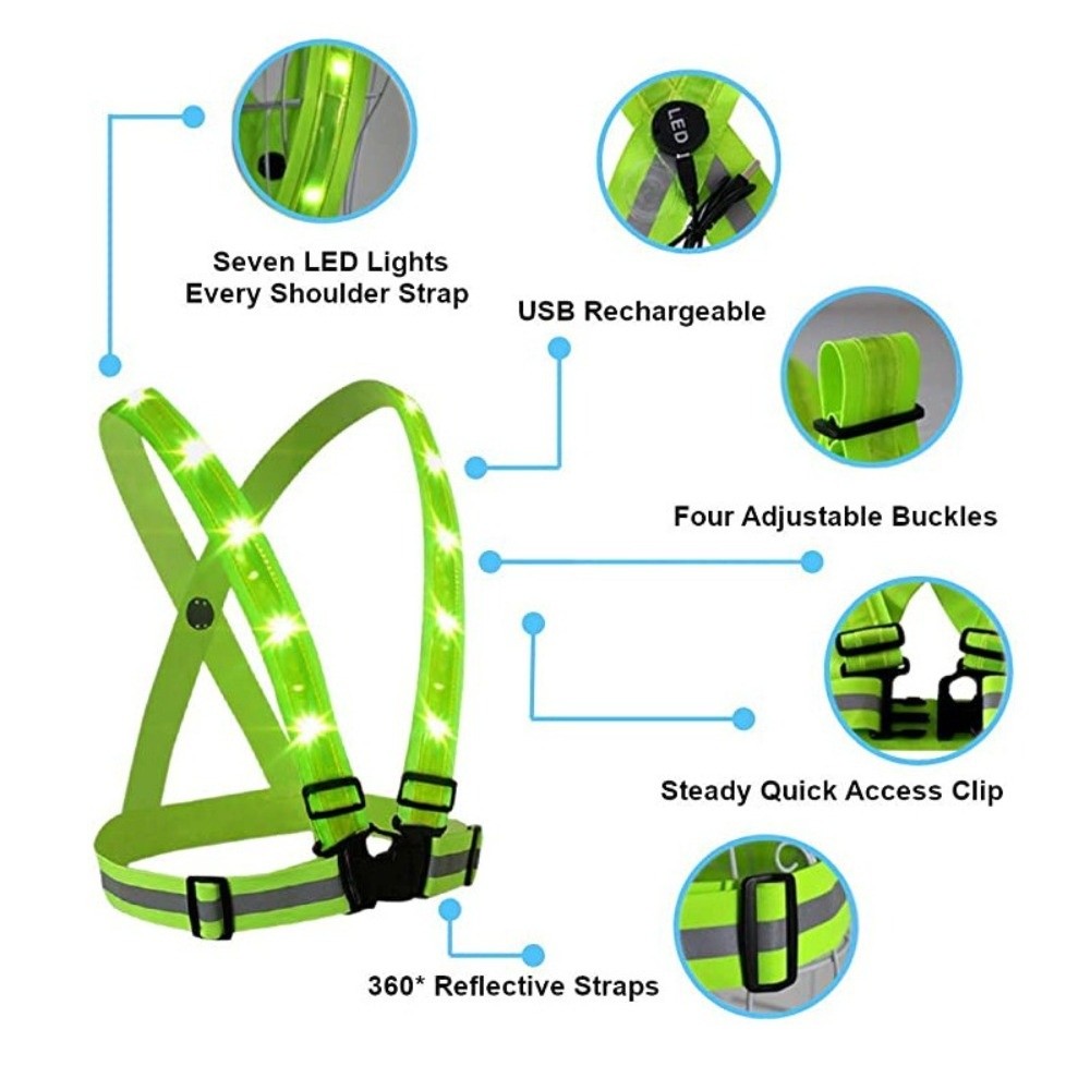 New Polyester LED Safety Vest  - огляд і ціна Reflective Running Gear Vest